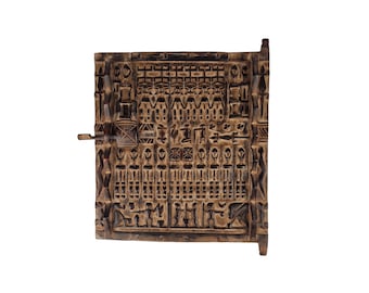 Bellissima porta Dogon in legno intagliato (Mali, Africa Occidentale)