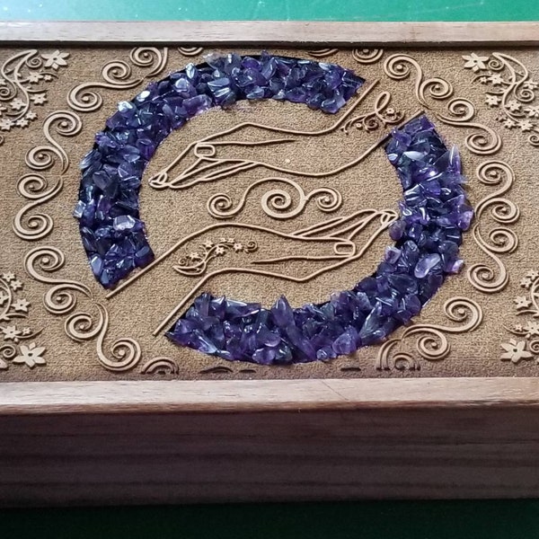 Velvet Lined Laser Etched Wooden Box