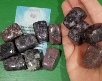 Tumbled Lepidolite stones - Releases Tensions