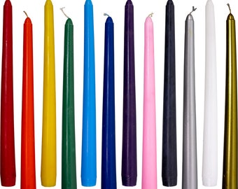 Taper Candles Assorted Color 12 pack