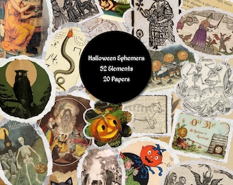 Vintage Halloween Ephemera, Witch Potion Labels, Postcards (Digital Download)