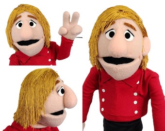 Peter Tork Monkees Caricature Puppet by UzzyWorks. Professional Hand and Rod "Muppet-Style" Puppet. OOAK Rare