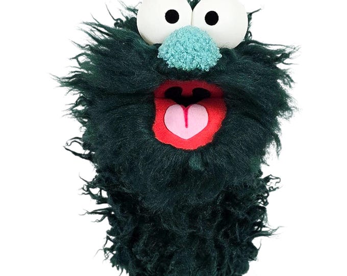 Green Wackadoo Monster Puppet