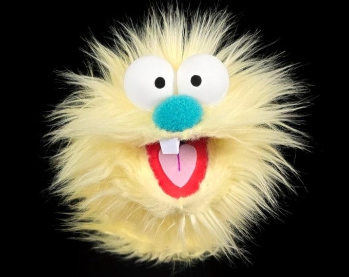 Yellow Wackadoo Monster Puppet