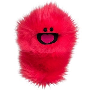 Wackadoo Monster Übungspuppe. Korallenrote rosa Kreatur. "Professionelle handgemachte ""Muppet-Style"" Handpuppe von UzzyWorks."