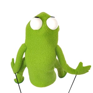 Little Frog Professional Puppet by UzzyWorks. Hand and Rod MuppetStyle image 7