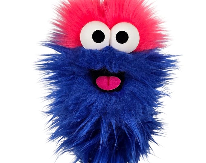 Blue Wackadoo Monster Puppet