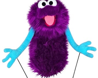 Purple Monster Professional Puppet "Deluxe Wackadoo" by UzzyWorks. Hand and Rod "Muppet-Style"