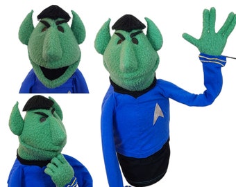 Spock Puppet, Handmade by UzzyWorks, Professional, "Muppet-Style", Star Trek Caricature Hand and Rod Puppet