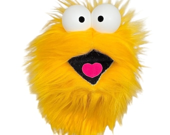 Wackadoo Monster Practice Puppet. Yellow Creature. Professional Handmade "Muppet-Style" Hand Puppet by UzzyWorks