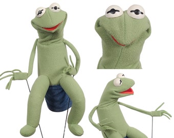 Kermit 1955 Sam & Friends Rendition. Professional Puppet Replica from UzzyWorks Hand and Rod "Muppet-Style" Jim Henson