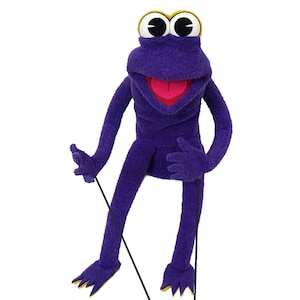 Little Frog Puppet by UzzyWorks. Hand and Rod Professional &quot;Muppet&quot;-Style Purple Lizard