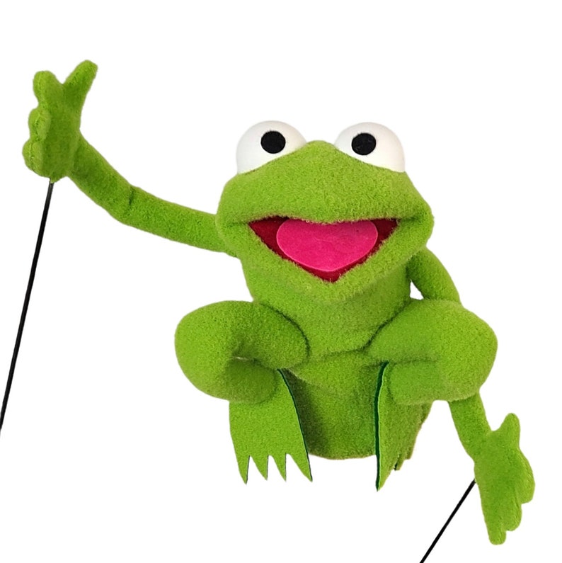 Little Frog Professional Puppet by UzzyWorks. Hand and Rod MuppetStyle image 3