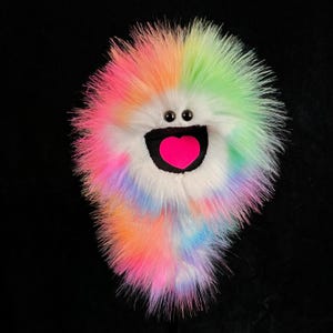 Wackadoo Monster Practice Puppet. Rainbow Creature. Professional Handmade "Muppet-Style" Hand Puppet by UzzyWorks