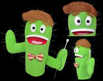 Cactus Puppet. Wacky Game Show Host! Professional Handmade "Muppet-Style" Hand and Rod Puppet by UzzyWorks