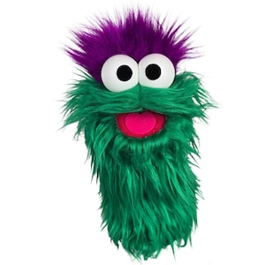 Wackadoo Monster Practice Puppet. Green Creature. Professional Handmade "Muppet-Style" Hand Puppet by UzzyWorks