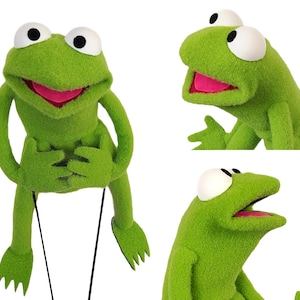 Little Frog Professional Puppet by UzzyWorks. Hand and Rod MuppetStyle image 1