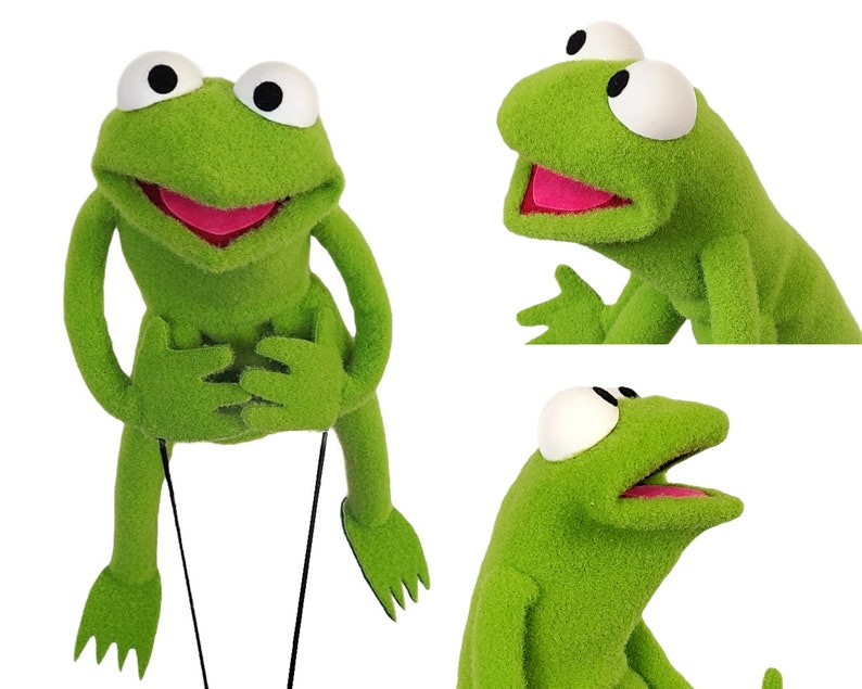 Little Frog Professional Puppet by UzzyWorks. Hand and Rod MuppetStyle image 1