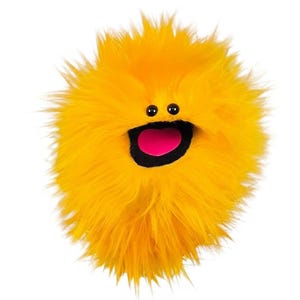 Wackadoo Monster Practice Puppet. Yellow Creature. Professional Handmade "Muppet-Style" Hand Puppet by UzzyWorks