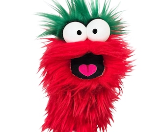 Wackadoo Monster Practice Puppet. Red Creature. Professional Handmade "Muppet-Style" Hand Puppet by UzzyWorks