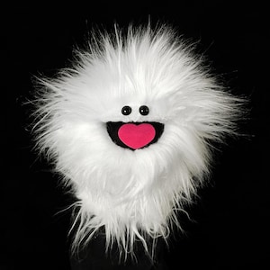 Wackadoo Monster Practice Puppet. White Creature. Professional Handmade "Muppet-Style" Hand Puppet by UzzyWorks