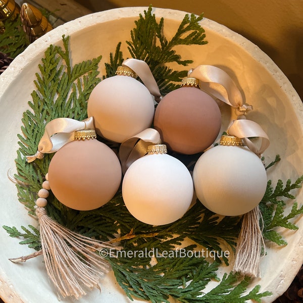 Neutral Christmas Ornaments Etsy