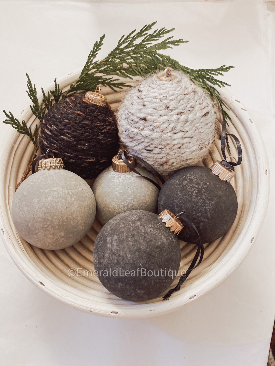 Handmade Grayish Black Christmas Tree Ornaments Textured Etsy