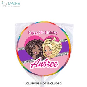 barbie dreamhouse adventures sticker labels birthday party etsy