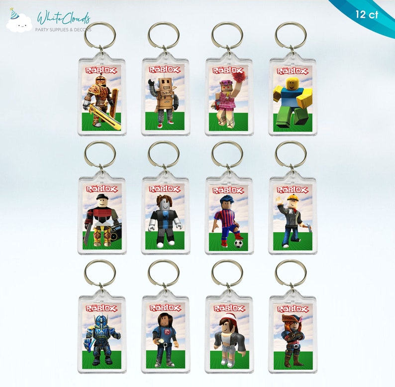 Roblox Keychains Favors Supplies Birthday Party Favor Gifts Etsy