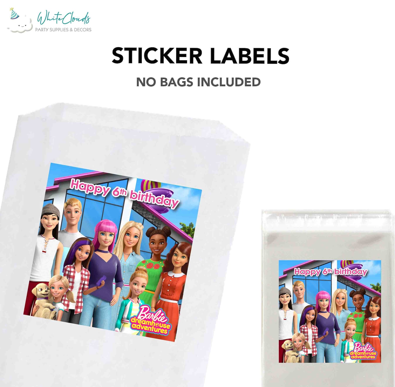 Barbie Dreamhouse Sticker Labels for Birthday Party Treat Bags | Etsy