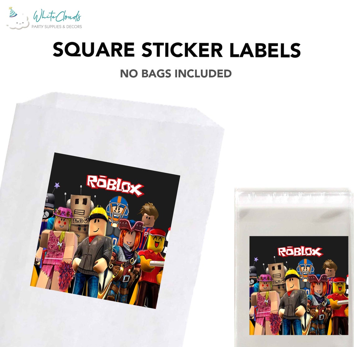 Roblox Sticker Labels Birthday Party Favor Treat Bags Boxes | Etsy
