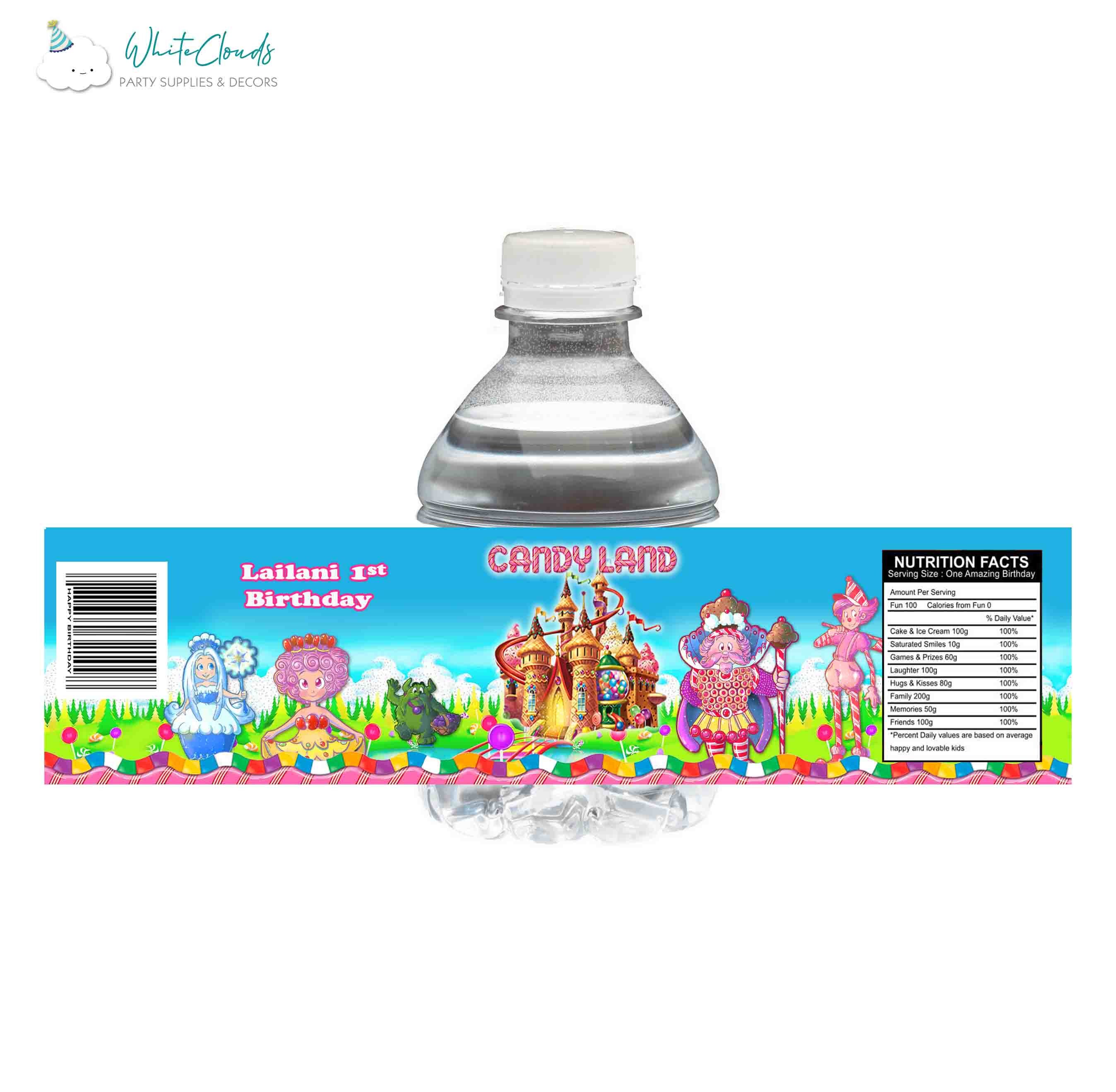 Candyland Water Labels Wrapper Favor Bottles Beverage for Etsy