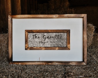 Custom wedding guest book sign / Western guest book / cowhide sign