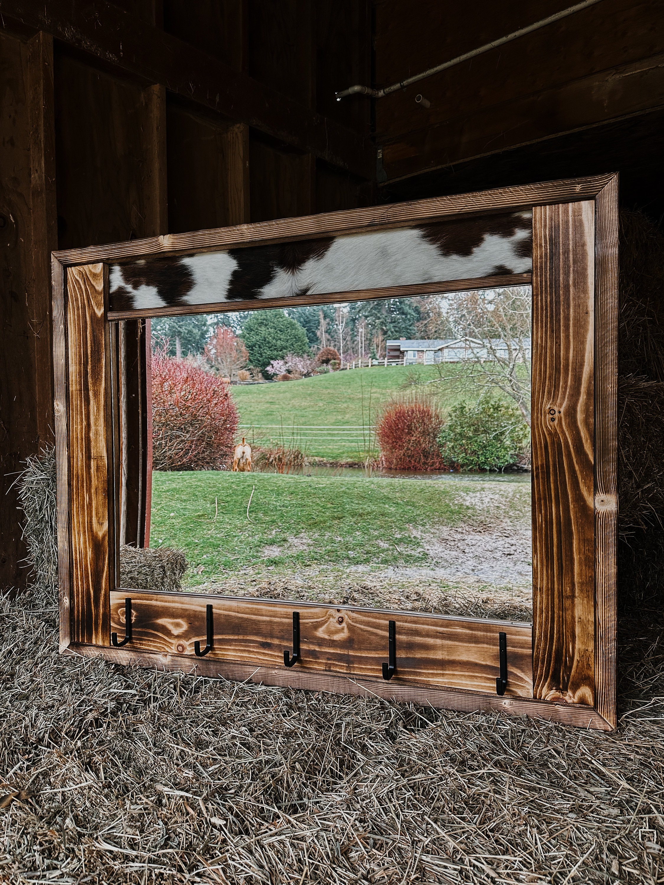 Framed cowhide discount