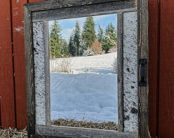 Cowhide medicine cabinet