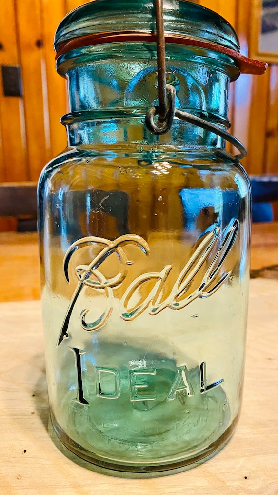 Vintage Ball Ideal Mason jar with the path date at the bottom Etsy