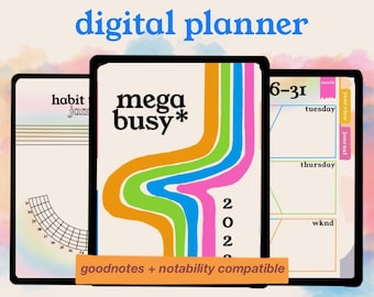 Digital planerare 2022, iPad-planerare, daglig planerare, självvårdsplanerare, GoodNotes, Notability, vanespårare, humörspårare, redigerbar PDF