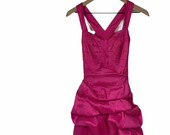 VTG Bubble Ruffle Dress Prom Party Pink Tube Jessica McClintock 2 Festival Club Wear 80s Designer Fashion