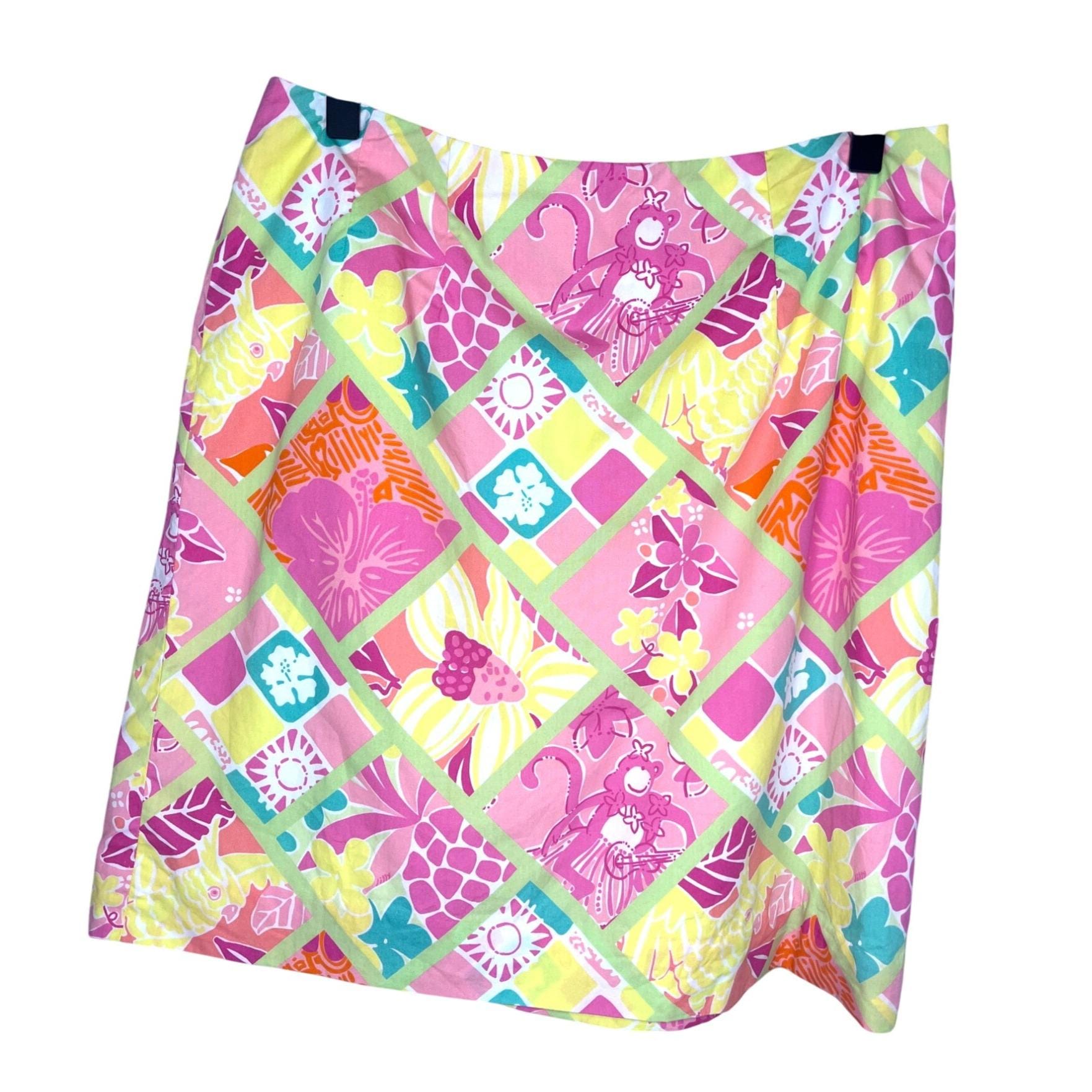 Jupe Lilly Pulitzer Simple Skirt Taille 2 – Motif Patchwork – Avec Étiquettes