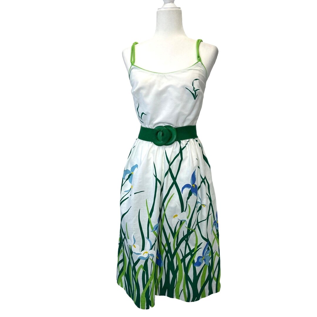 Jenni Vintage Sun Dress 60s 70s MCM Mod Retro Floral Size SMALL Belted ...