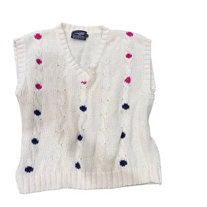 Vintage Cable Knit Sweater Vest: 80s/90s Preppy Indie Style