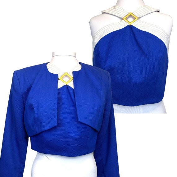 Vintage Retro 80s Crop Shirt and Bolero 