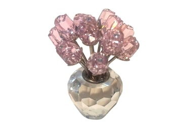 Figura de rosas rosas de cristal de Swarovski - Colección Secret Garden 2003