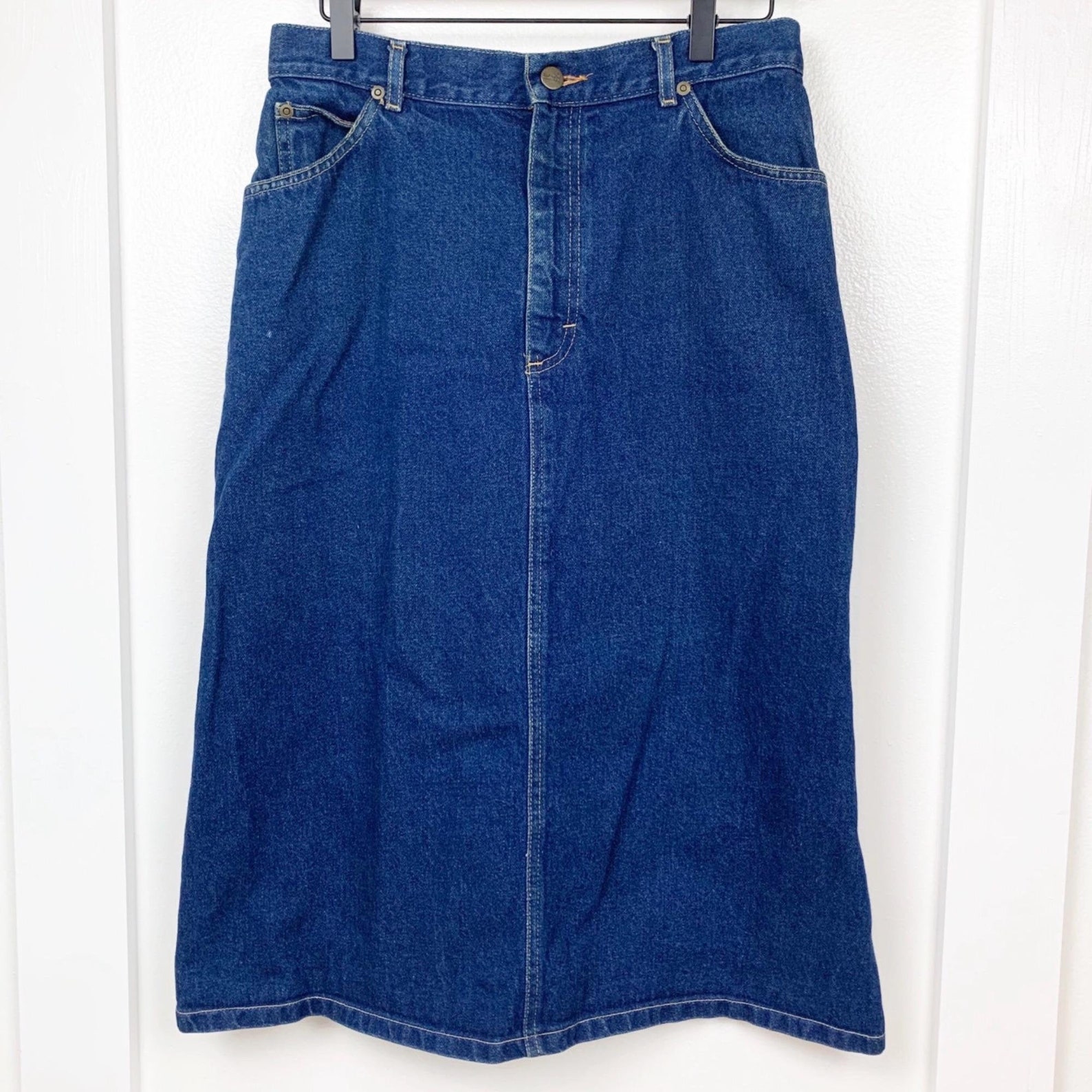 Vintage 1980s LL Bean Denim Midi Skirt Size 14 Jean Skirt | Etsy