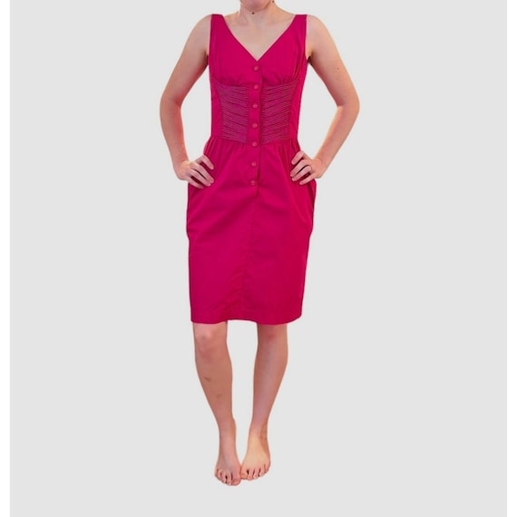 ワンピース Thierry Mugler corset dress 80s 90s Vintage Thierry Mugler Corset Dress: Fuschia Pink 90s Couture