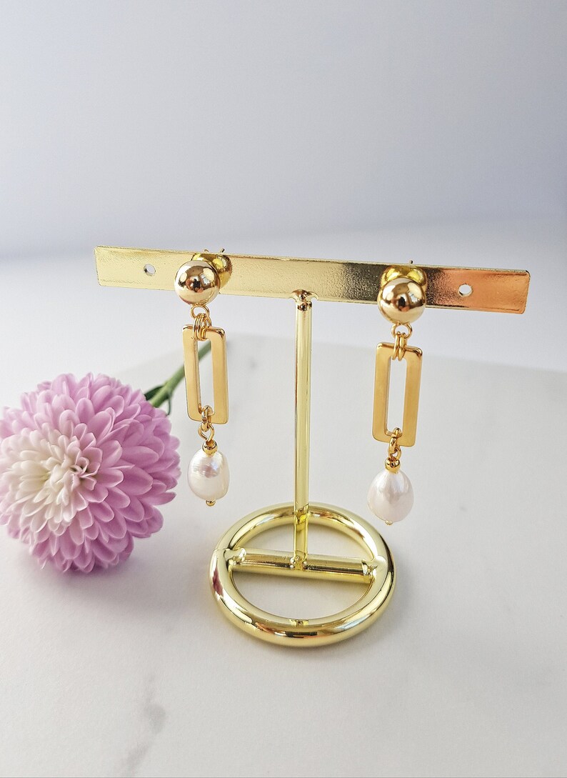 Baroque Pearl Earrings Real Pearl Earrings Gold Post Etsy