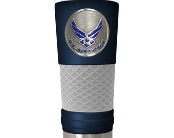 Officially Licensed U.S. Air Force  24 oz. Stainless Steel DRAFT Tumbler, USAF Travel Mug, Military Appreciation, Graduation, Veteran Gift