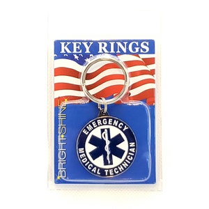 EMT Emergency Medical Technician Keychain, EMT Keyring, Heavy Weight Keyring for Medical Workers, First Responders, EMT Bright Shine Keyring