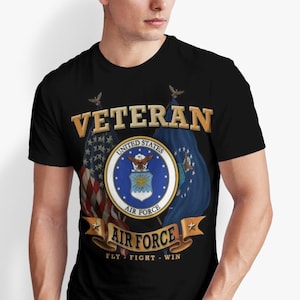 U.S. Air Force Veteran T-Shirt, USAF Veteran T-Shirt, US Air Force Flight Fight Win T-Shirt, US Air Force Veteran T-Shirt, Air Force Vet Tee