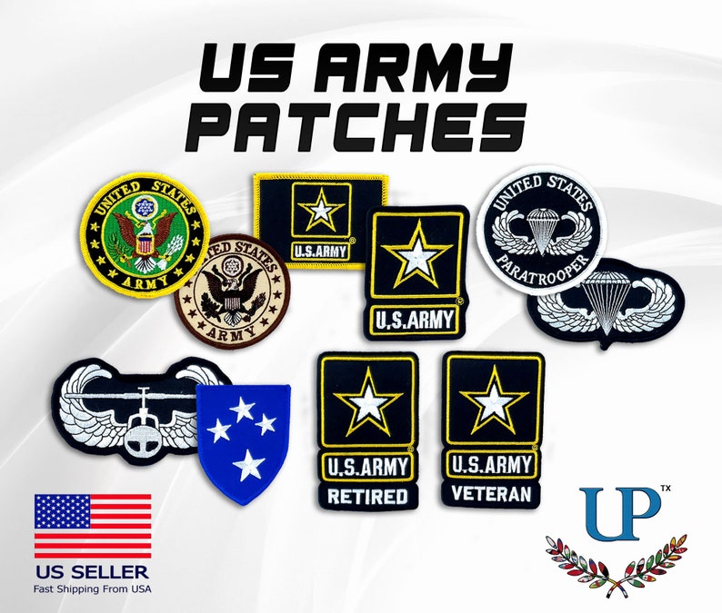 US Army Patches With Ironon and Velcro Fasteners Retired and Etsy
